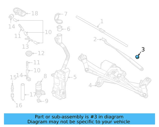 Wiper Arm Cap 5N0-955-205-9B9 - View 87