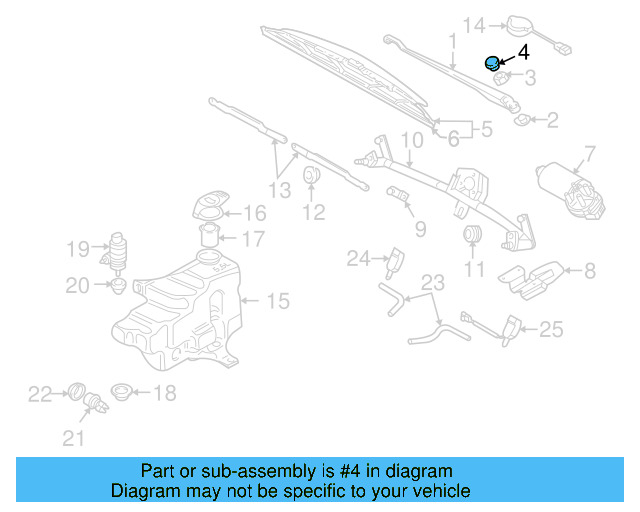 Wiper Arm Cap 5N0-955-205-9B9 - View 32