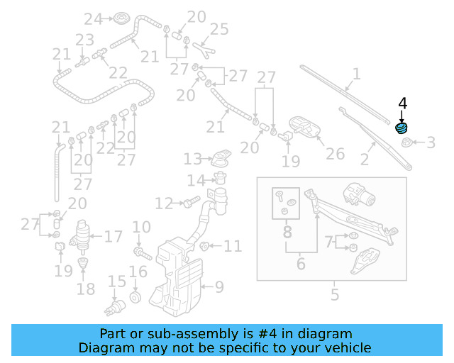 Wiper Arm Cap 5N0-955-205-9B9 - View 30