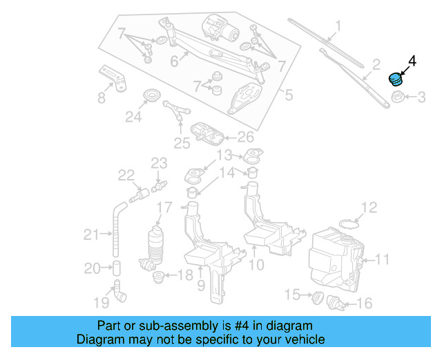 Wiper Arm Cap 5N0-955-205-9B9 - View 12