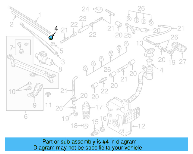 Wiper Arm Cap 5N0-955-205-9B9 - View 9
