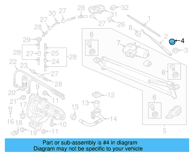 Wiper Arm Cap 5N0-955-205-9B9 - View 8