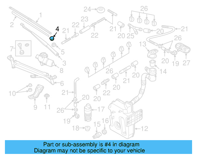 Wiper Arm Cap 5N0-955-205-9B9 - View 5
