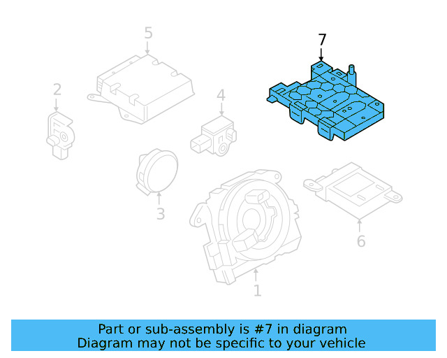 Air Bag Control Module Bracket 5N0-959-730 - View 15