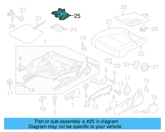 Air Bag Control Module Bracket 5N0-959-730 - View 22