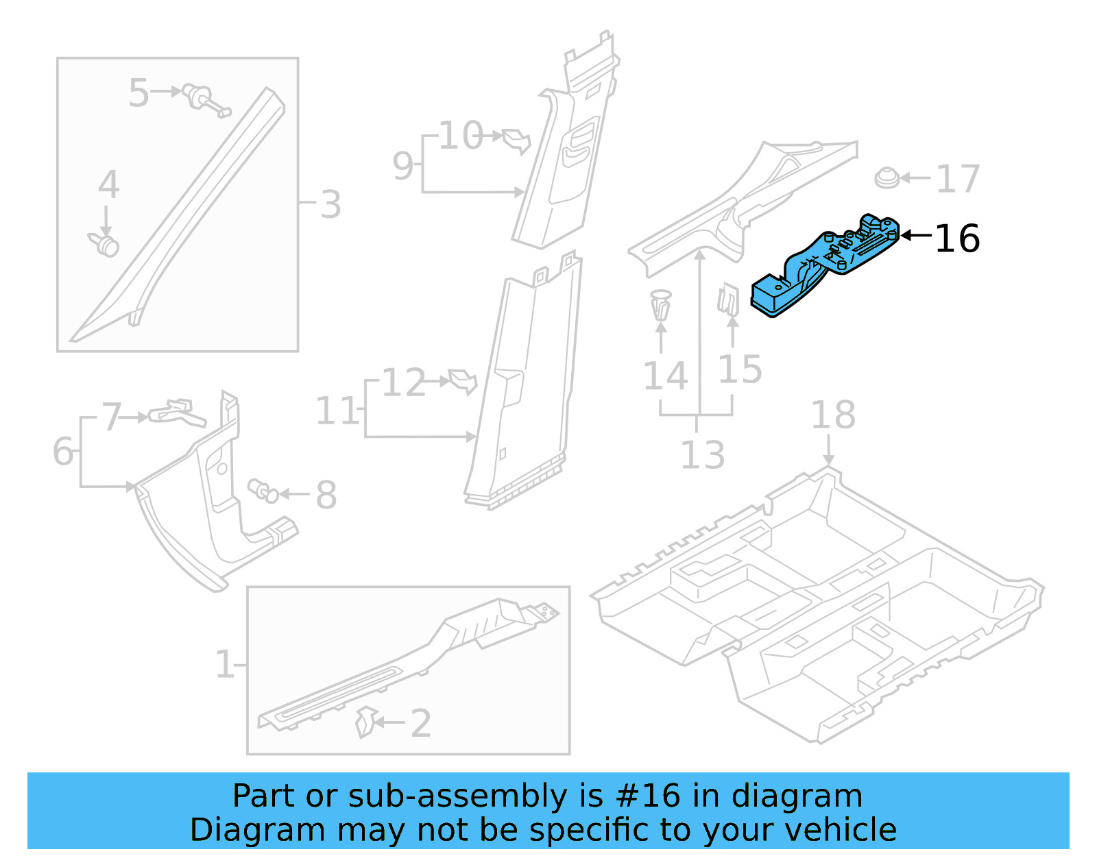 Rear Trim Bracket 5NL-853-231 - View 4