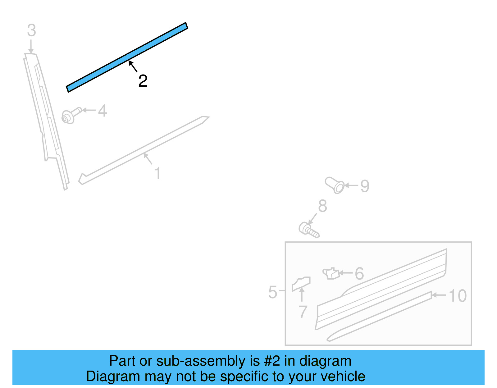 Frame Molding 5NN-839-643-7Z7 - View 2