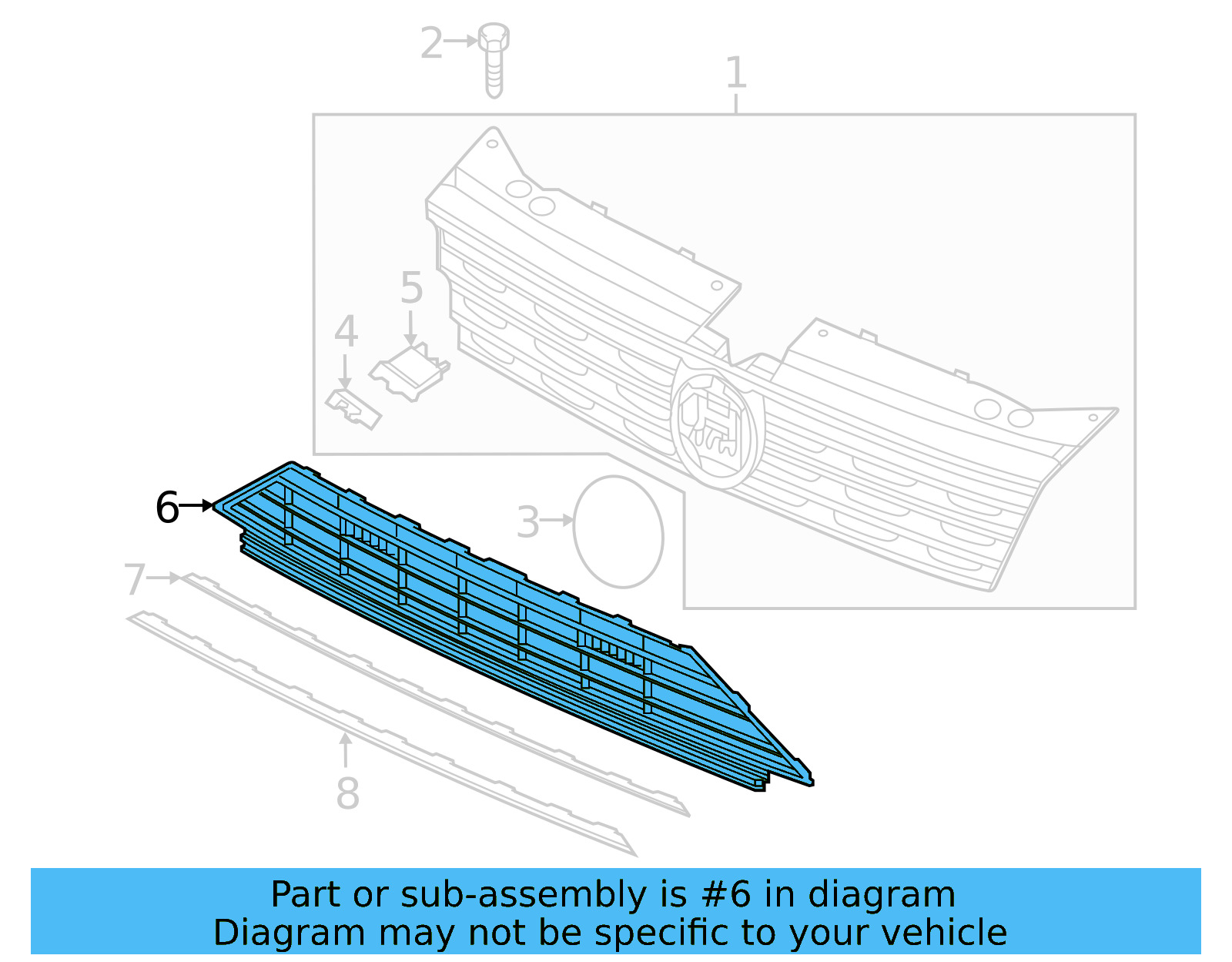 Lower Grille 5NN-853-677-J-041 - View 3