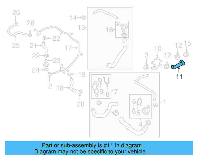 Heater Hose 5Q0-122-073-AB - View 9