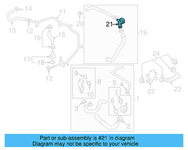Center Hose Coupling 5Q0-122-291-BB - View 30