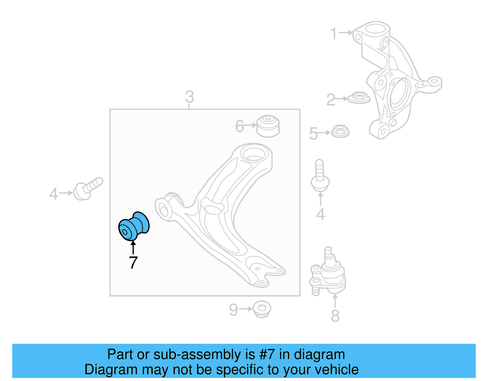 Lower Control Arm Front Bushing 5Q0-407-182-A - View 4