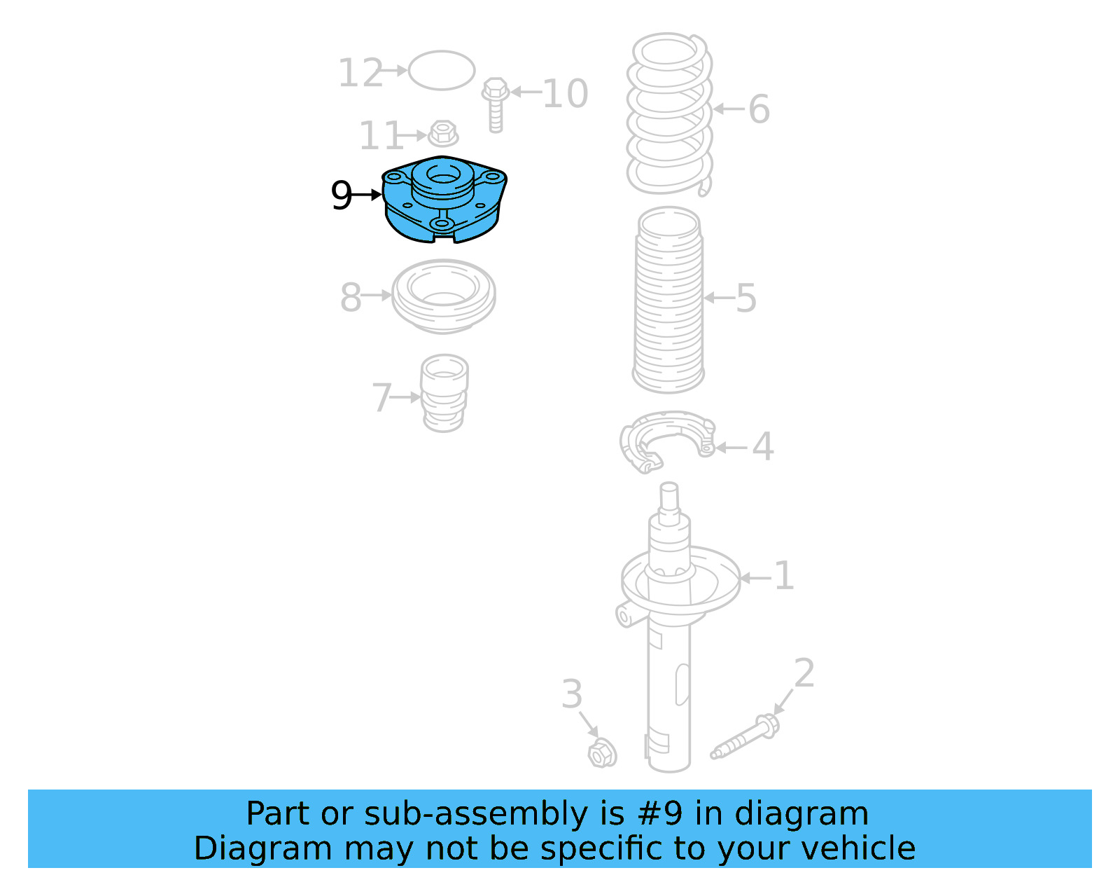 Strut Mount 5Q0-412-331-F - View 3