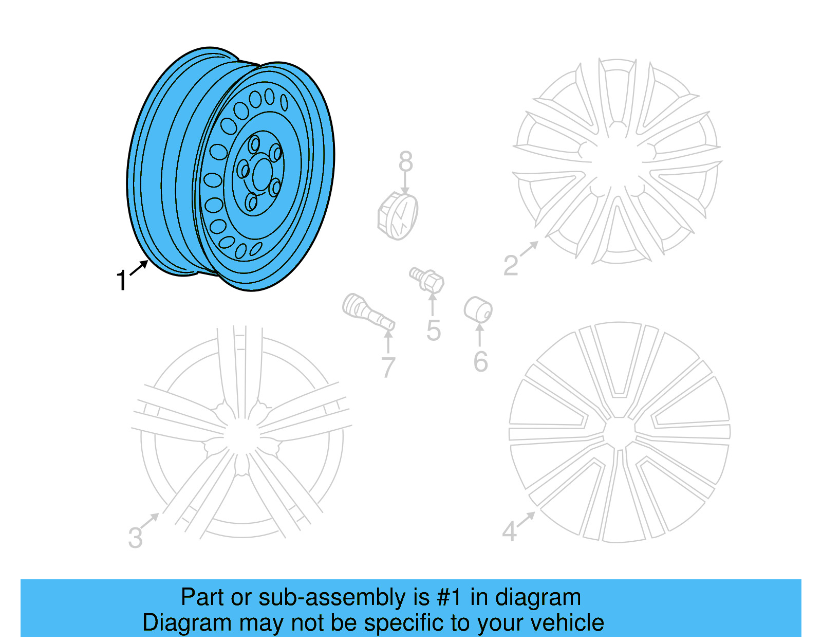 Wheel, Spare 5Q0-601-027-AR-03C - View 3
