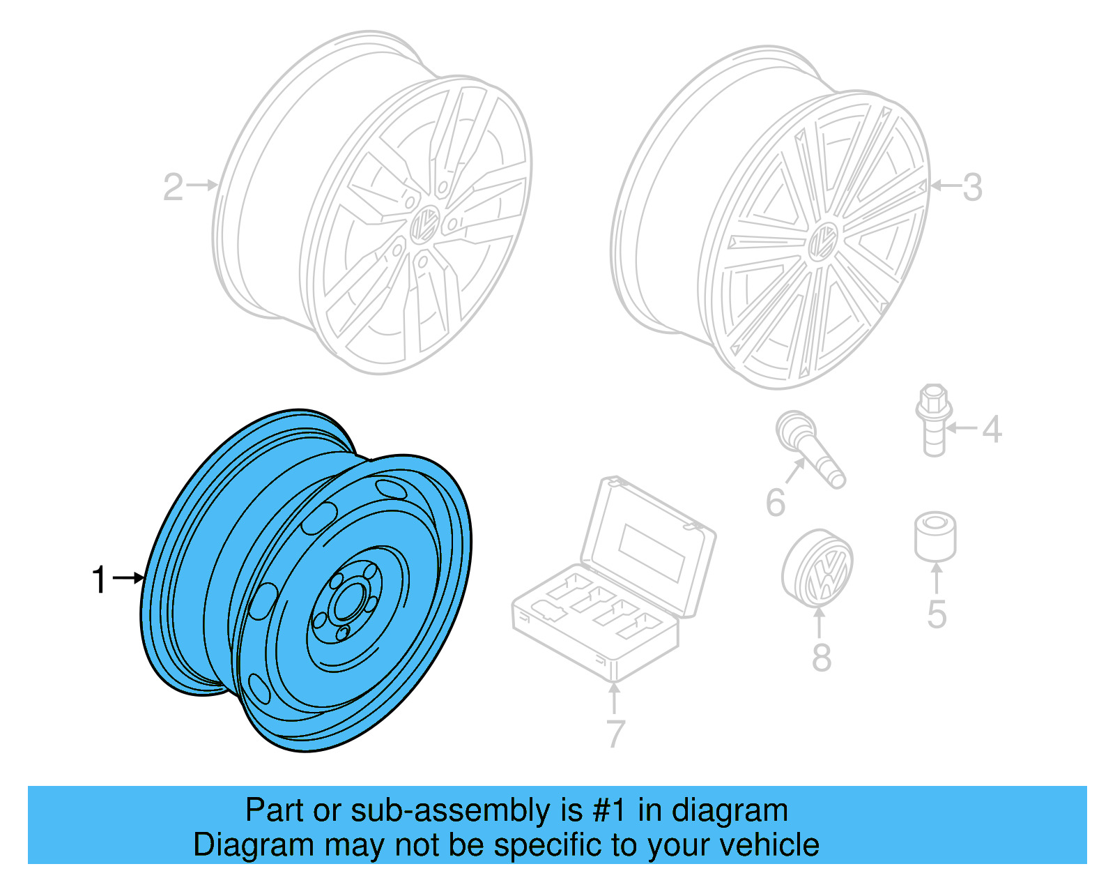 Wheel, Spare 5Q0-601-027-BT-03C - View 5