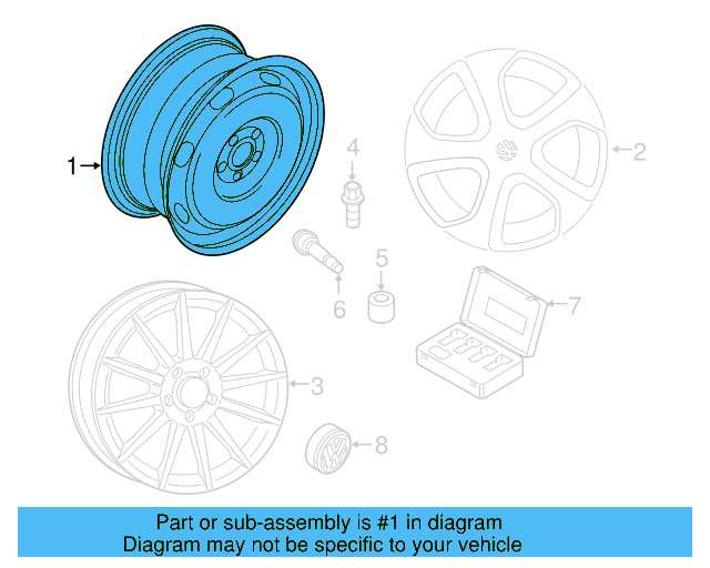 Wheel, Spare 5Q0-601-027-BT-03C - View 3