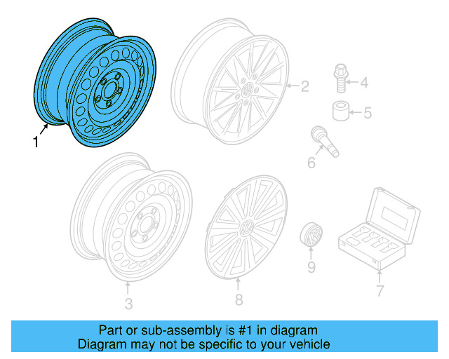 Wheel, Steel 5Q0-601-027-R-03C - View 10