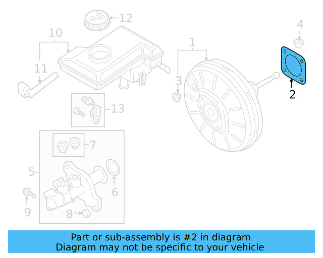Power Brake Booster Gasket 5Q0-612-161-B - View 2