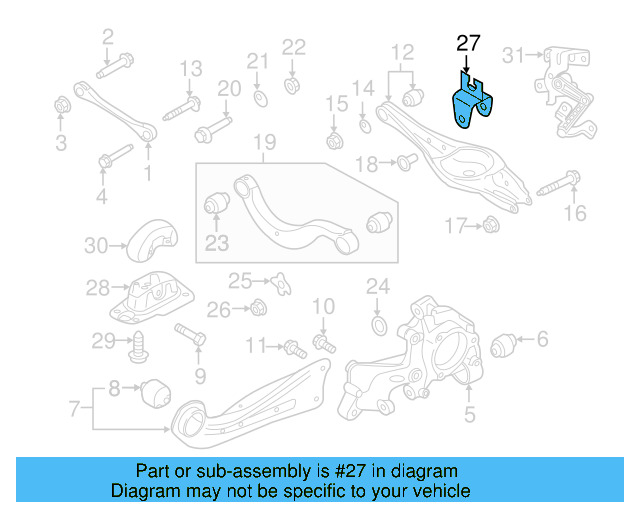Trailing Arm Mount Bolt N-107-695-01 - View 50