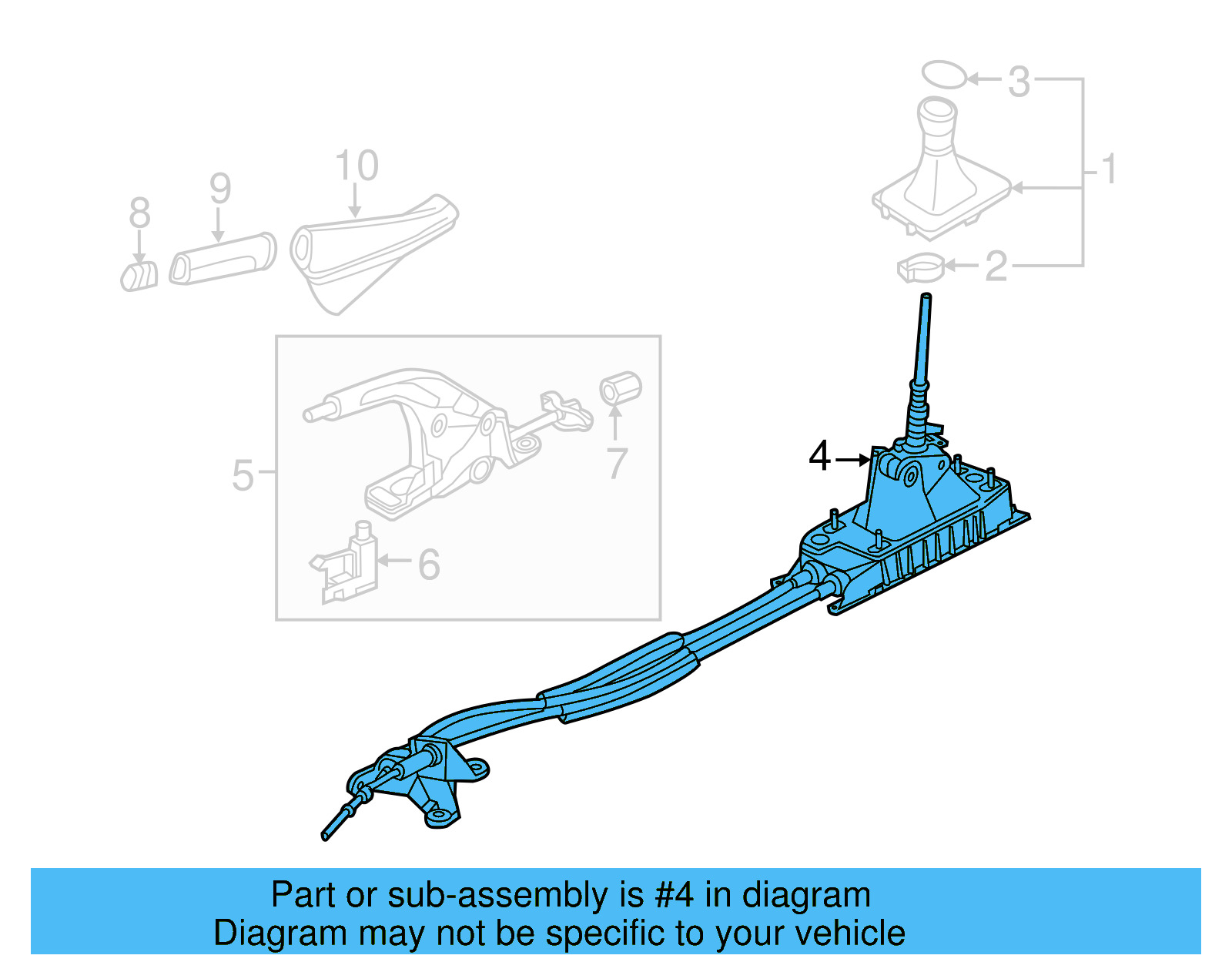 Gear Shift Assembly 5Q0-711-049-BM - View 3