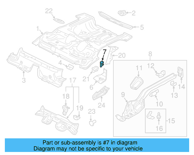 Rear Floor Pan Hook 5Q0-885-473 - View 35