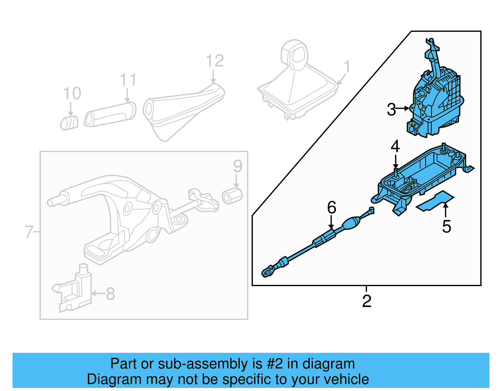 Gear Shift Assembly 5QM-713-025-H - View 3