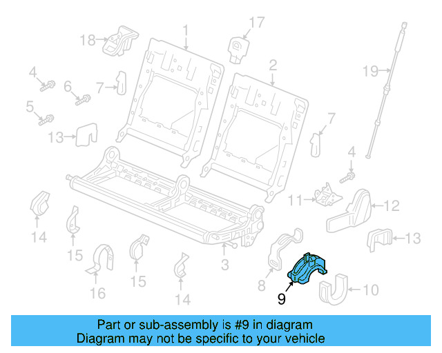 Seat Frame Clip 5QF-888-560-A - View 3