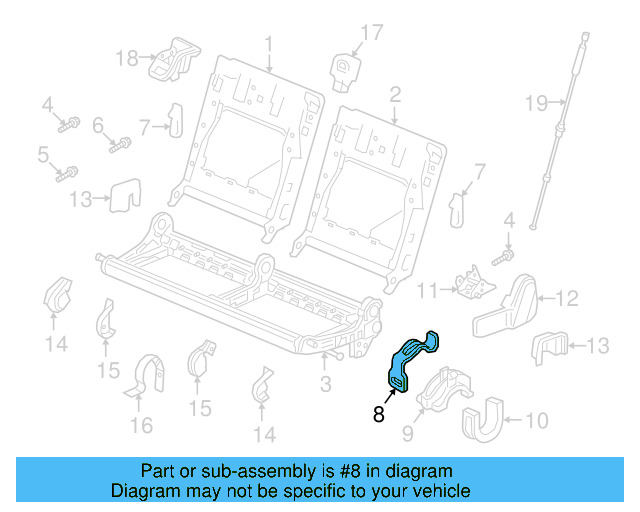Seat Frame Clip 5QF-888-599-B - View 2