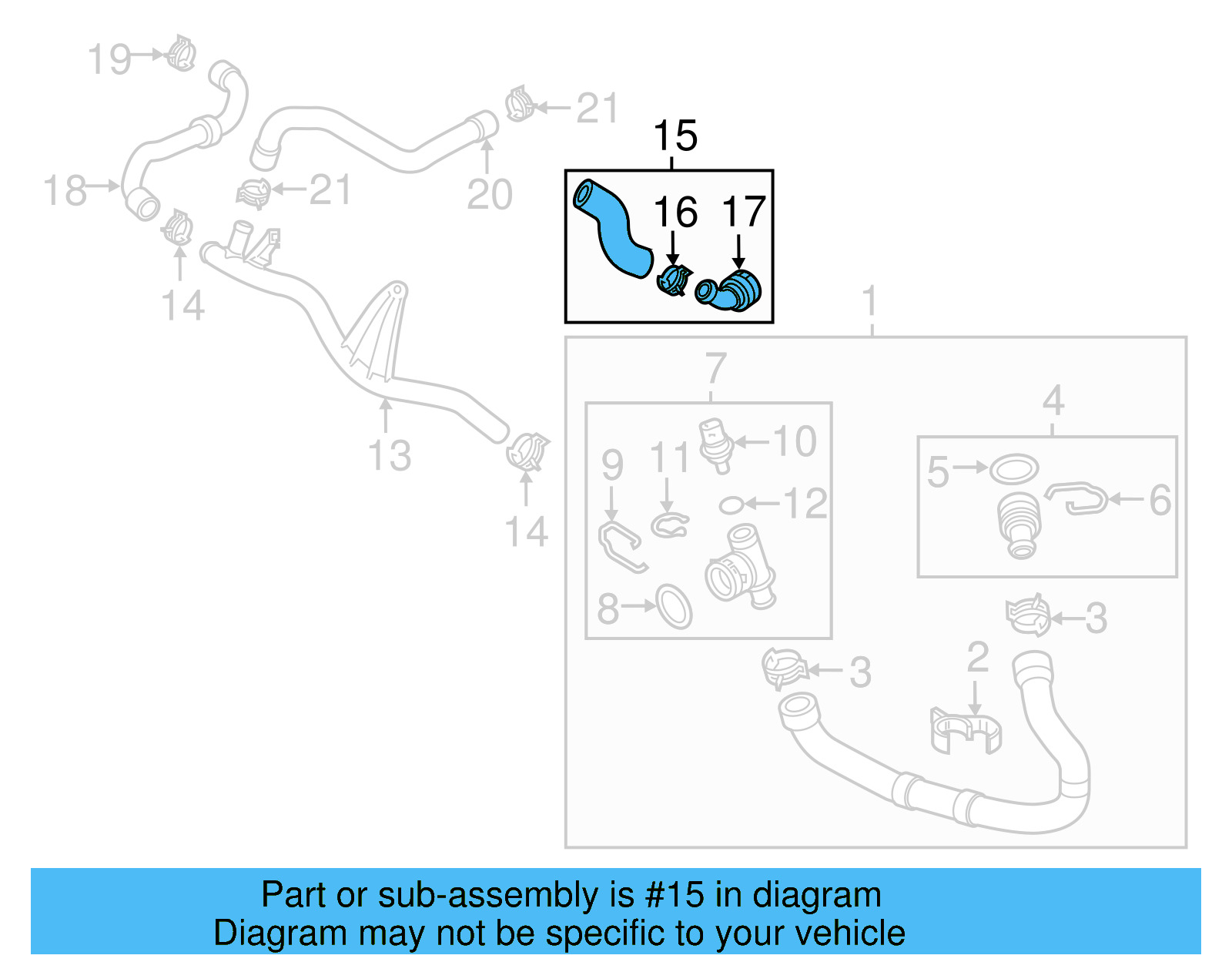 Coolant Hose 5QM-122-058-F - View 6