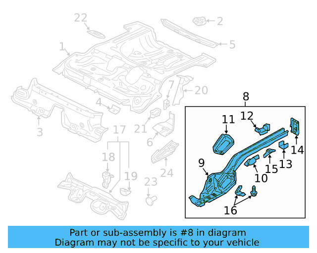 Side Member Assembly (Unpainted) 5q0803501ajgru - View 9