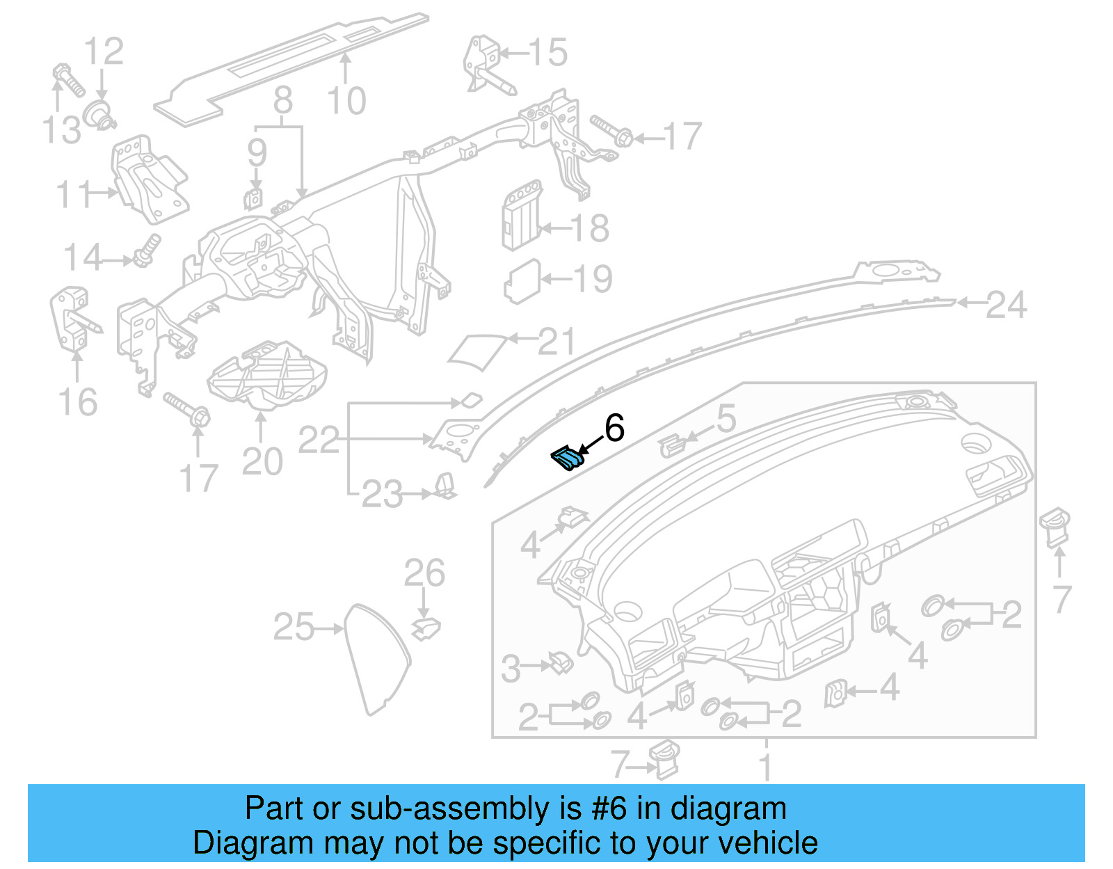 Instrument Panel Clamp 3C0-857-117 - View 16