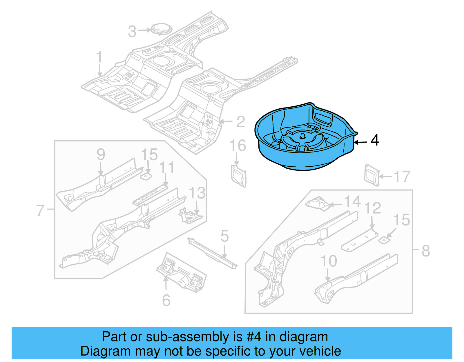 Spare Tire Panel 3D0-803-261-T - View 4
