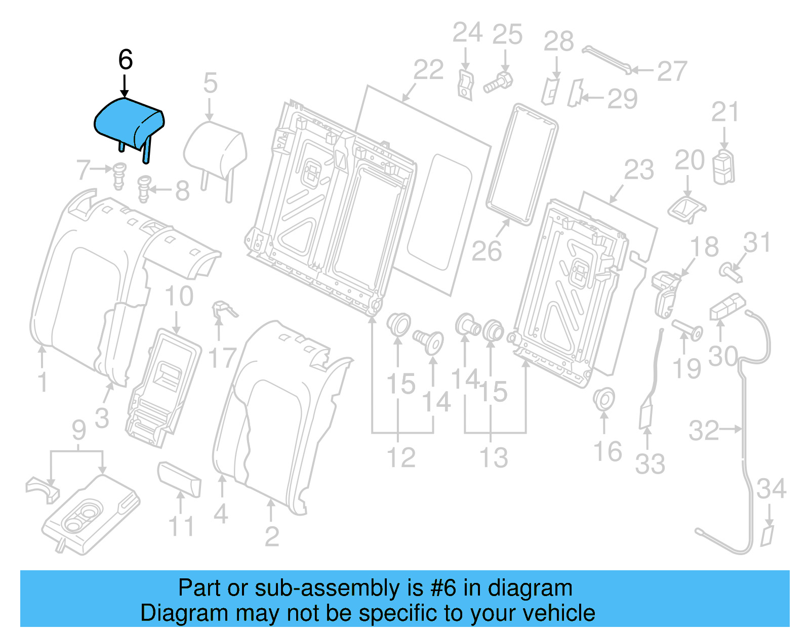 Headrest, Center 5GM-885-902-C-ZD3 - View 13