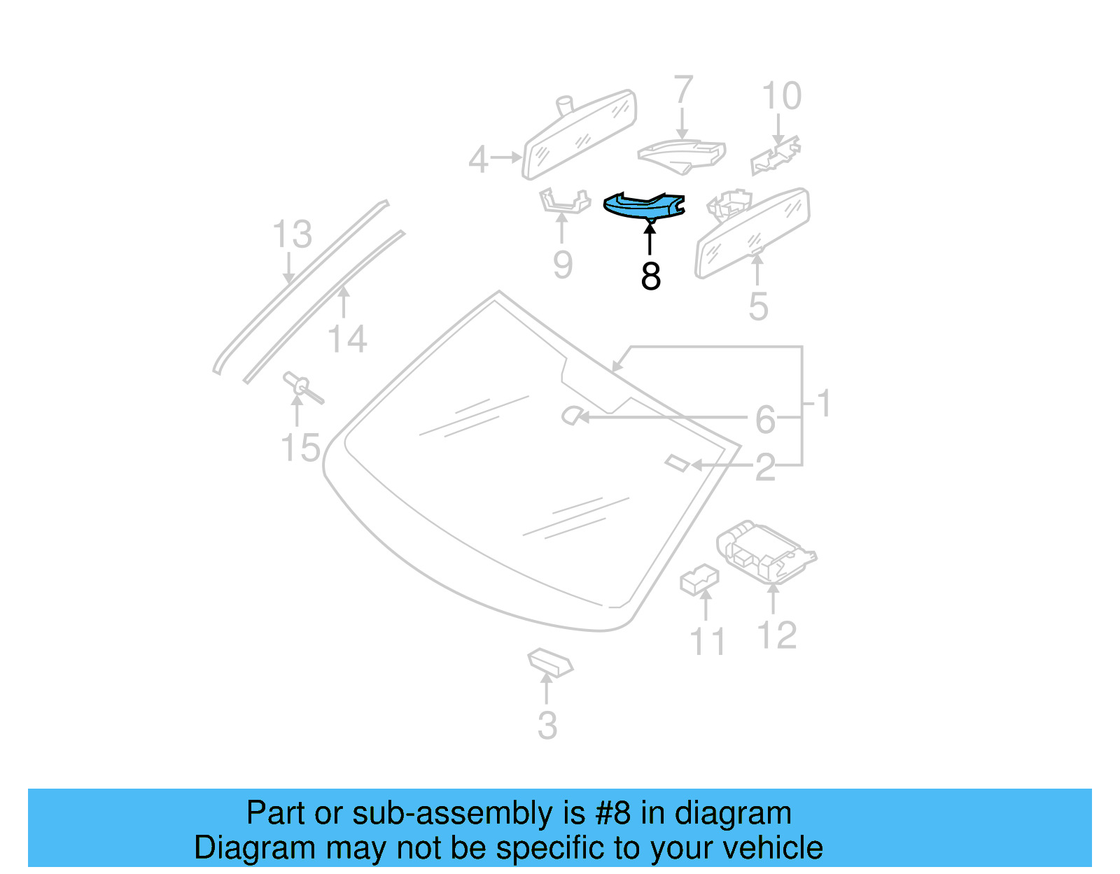 Mirror Inside Side Cover 3C0-858-547-9B9 - View 8