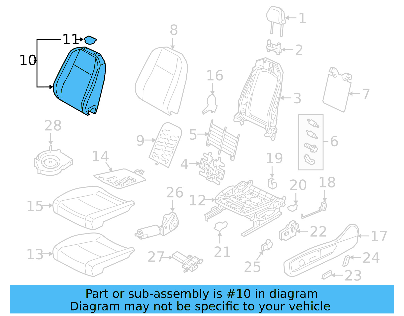 Seat Back Cover 3CN-881-806-AC-HIZ - View 6