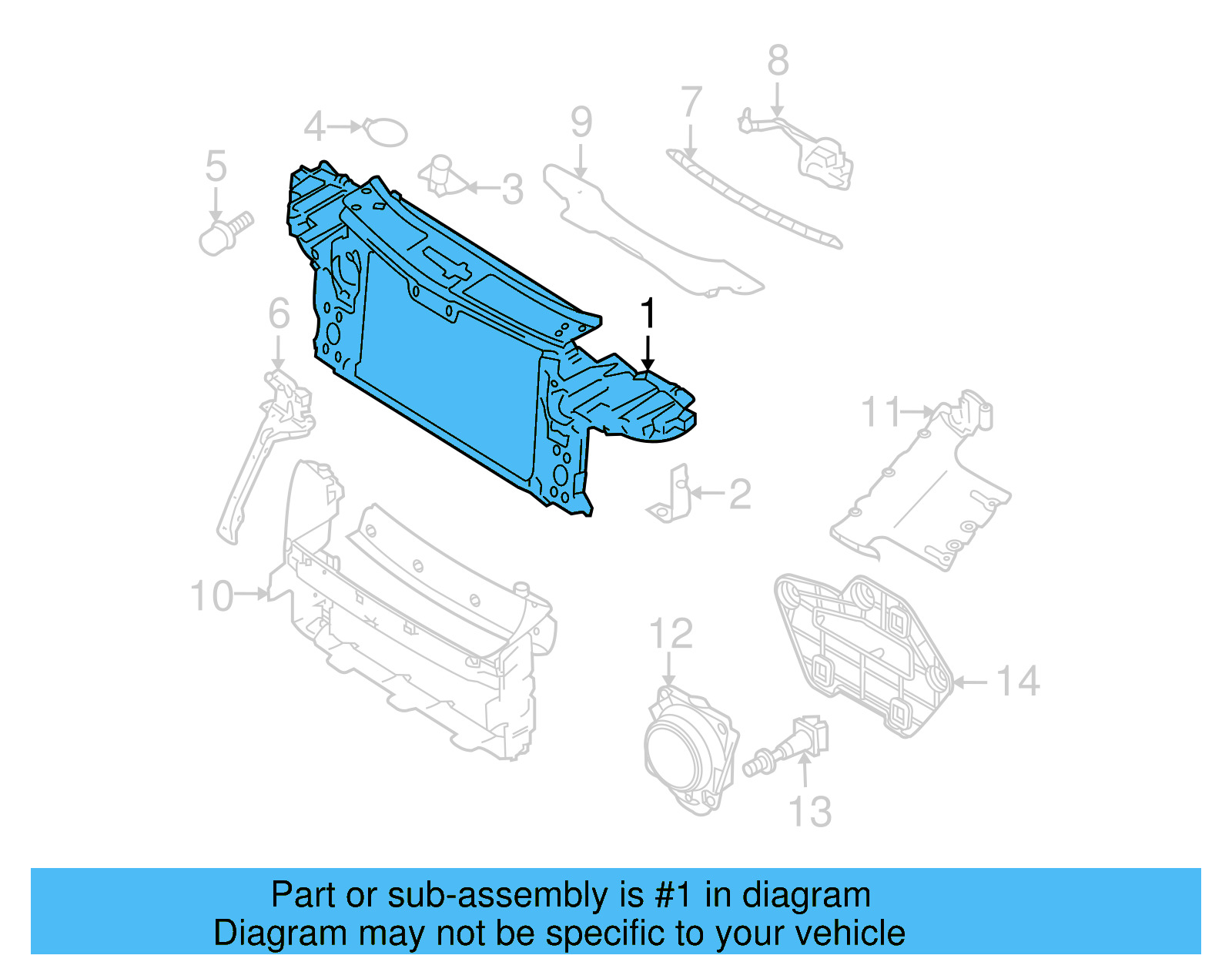 Radiator Support 7L0-805-594-R - View 4