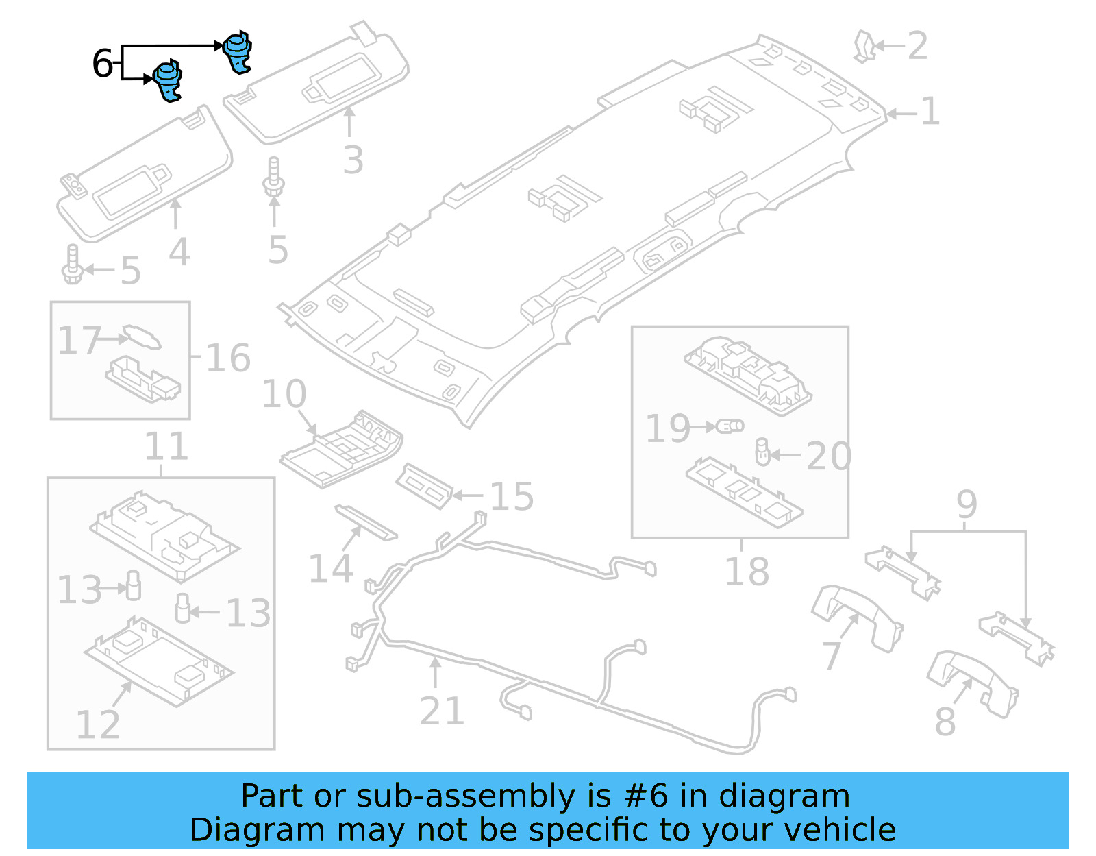 Visor Bracket 3CN-857-561-ZA2 - View 13