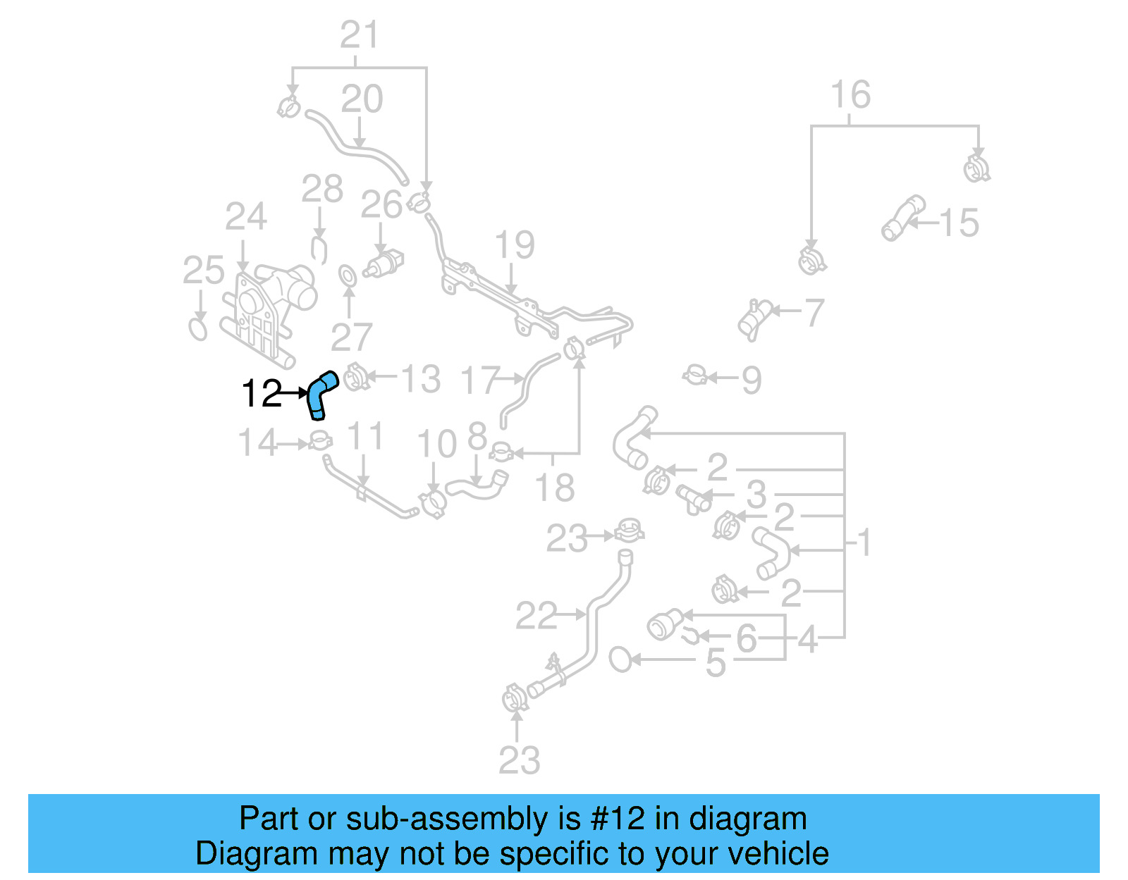 Engine Coolant Hose 06F-121-057-C - View 16
