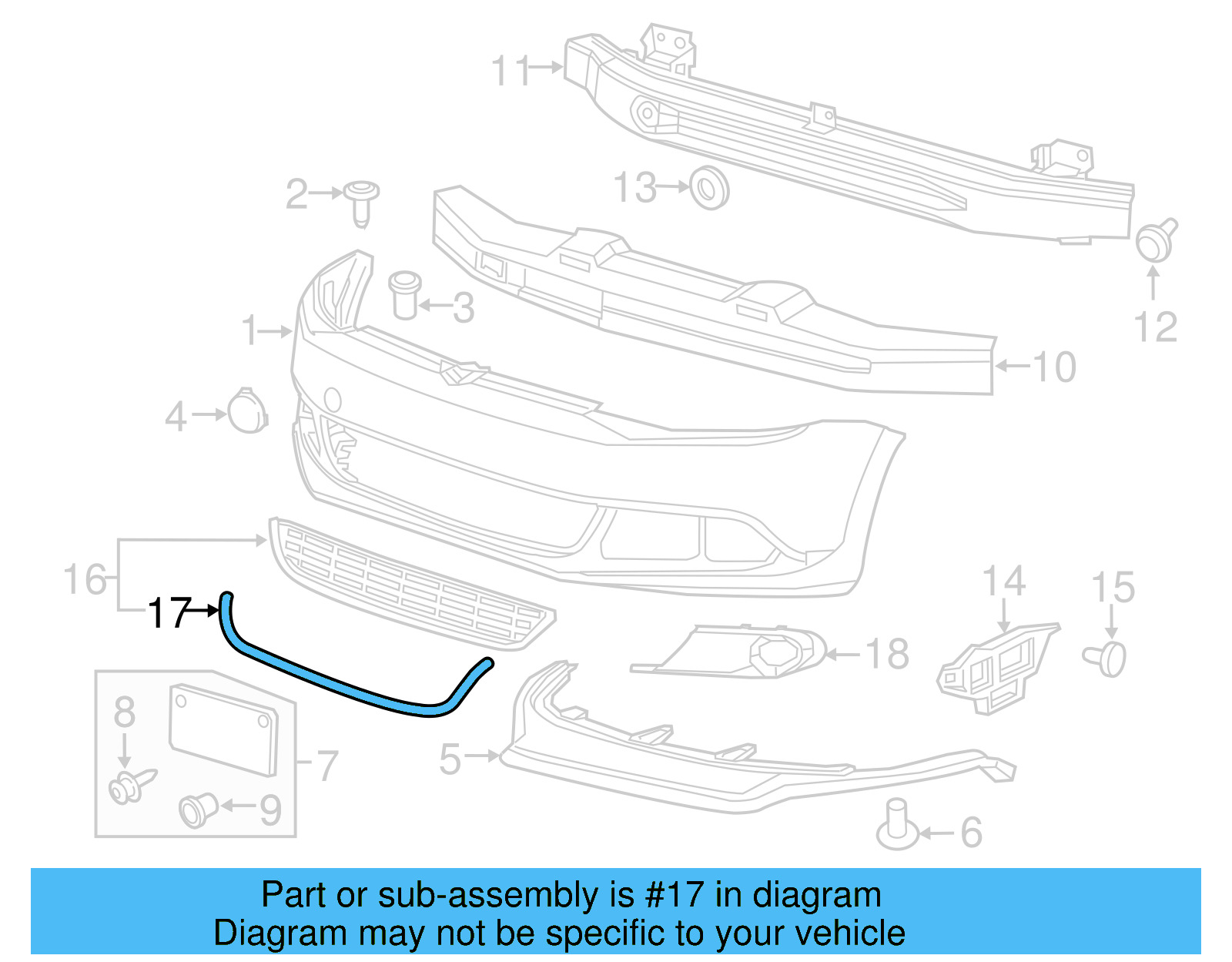 Chrome Strip 5C6-853-101-2ZZ - View 6