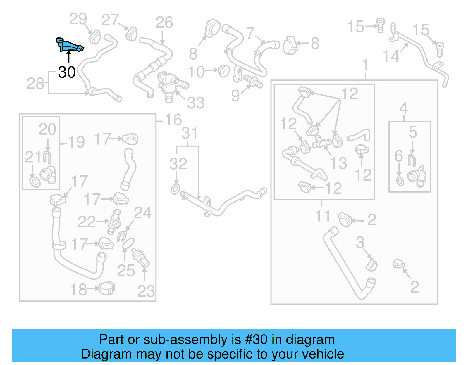 Reservoir Hose Bracket 1K0-133-687-B - View 20