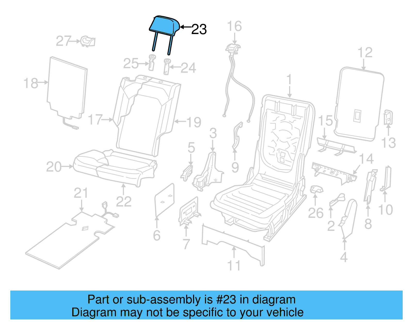 Headrest, Outer 3CN-885-901-E-VJQ - View 6