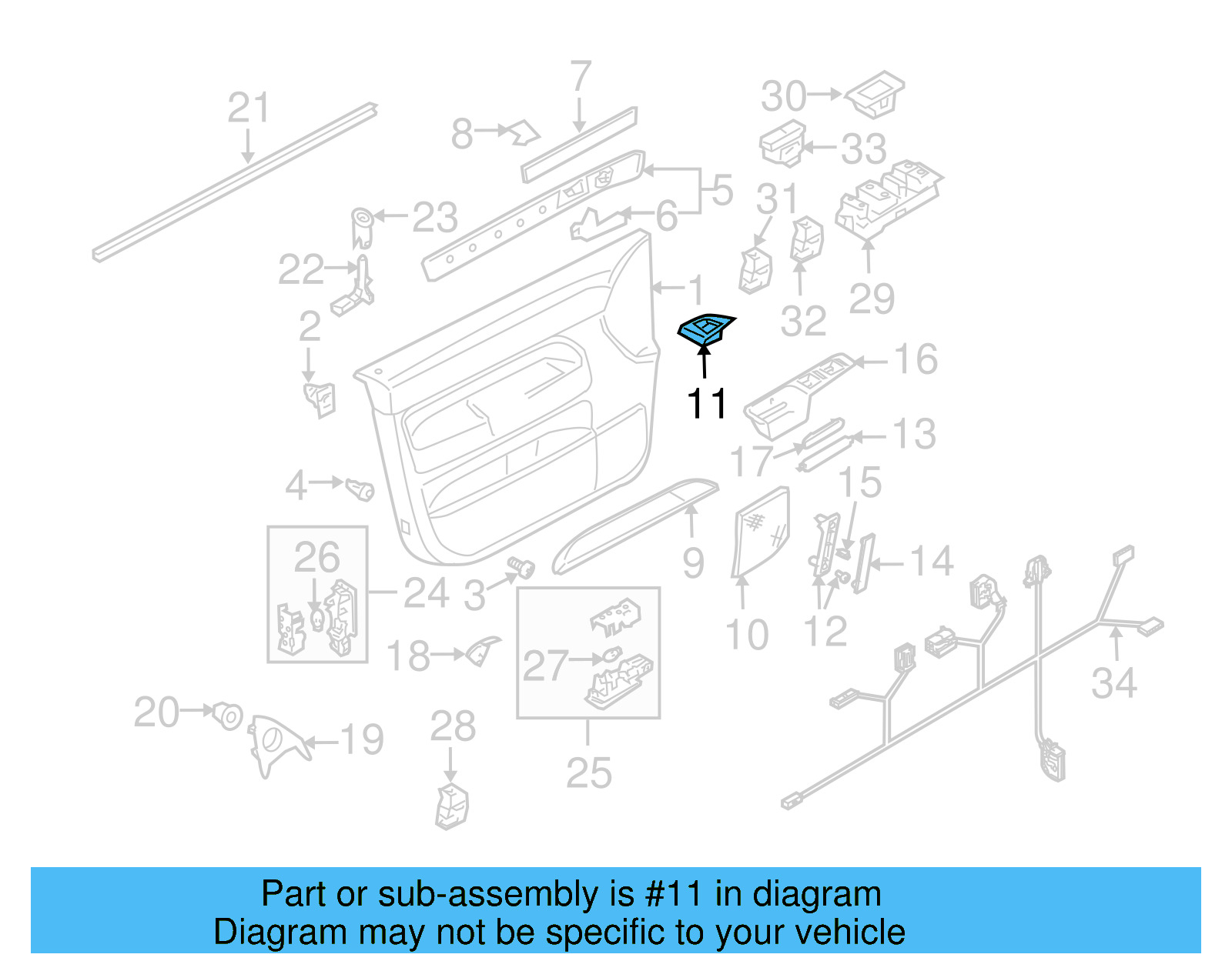 Door Window Switch Bezel 7L6-959-521-D-7R3
