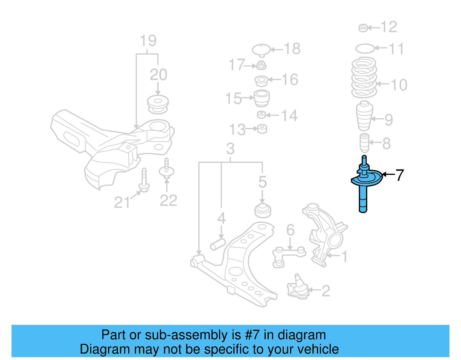 Suspension Strut 1J0-413-031-GD - View 10