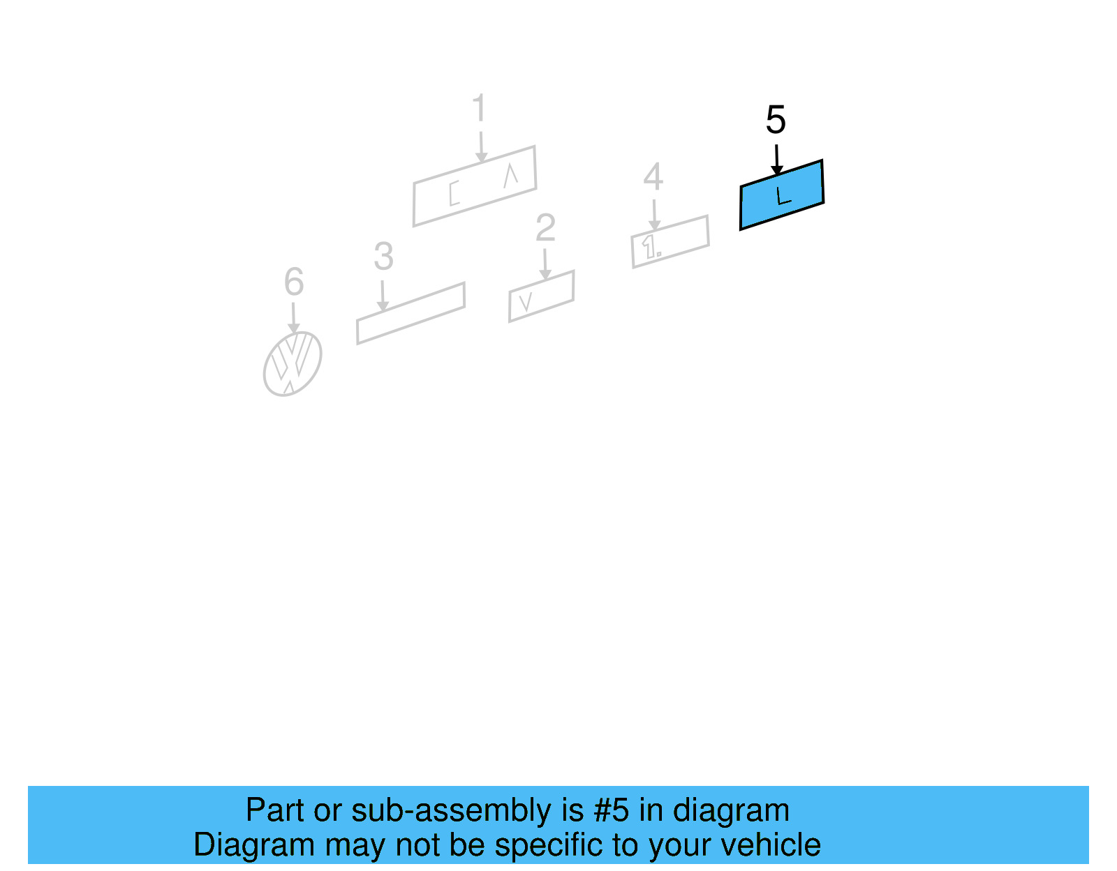 Deck Lid Emblem 1HM-853-675-BK - View 19