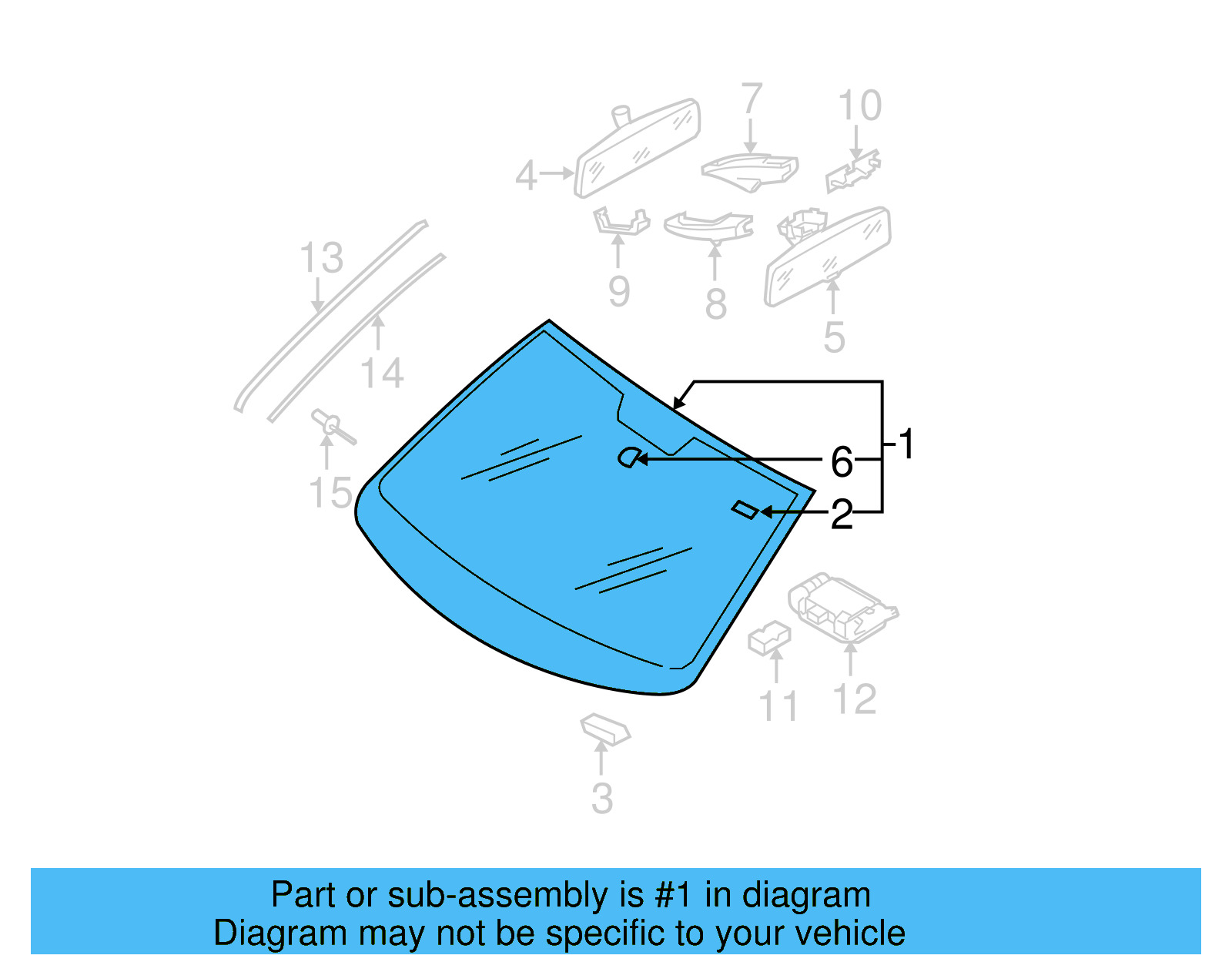 Windshield 3C0-845-011-BQ - View 10