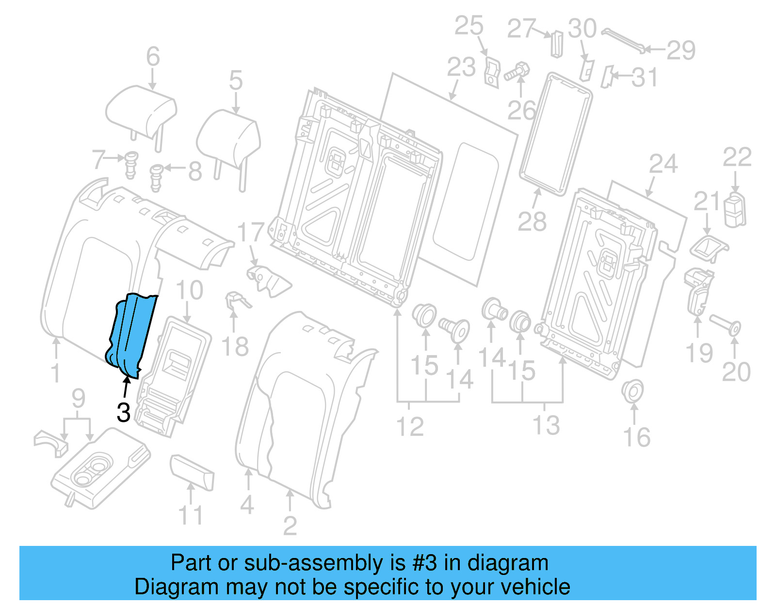 Seat Back Pad 5GM-885-776-E - View 5