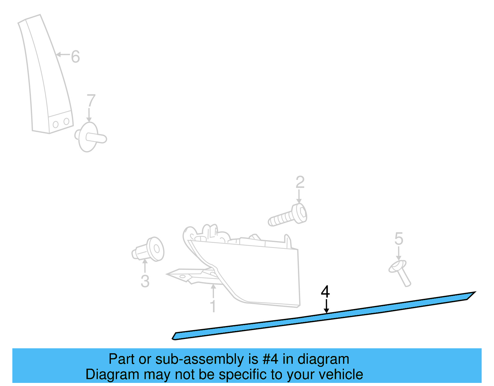 Rocker Molding 5C6-853-855-9B9 - View 5