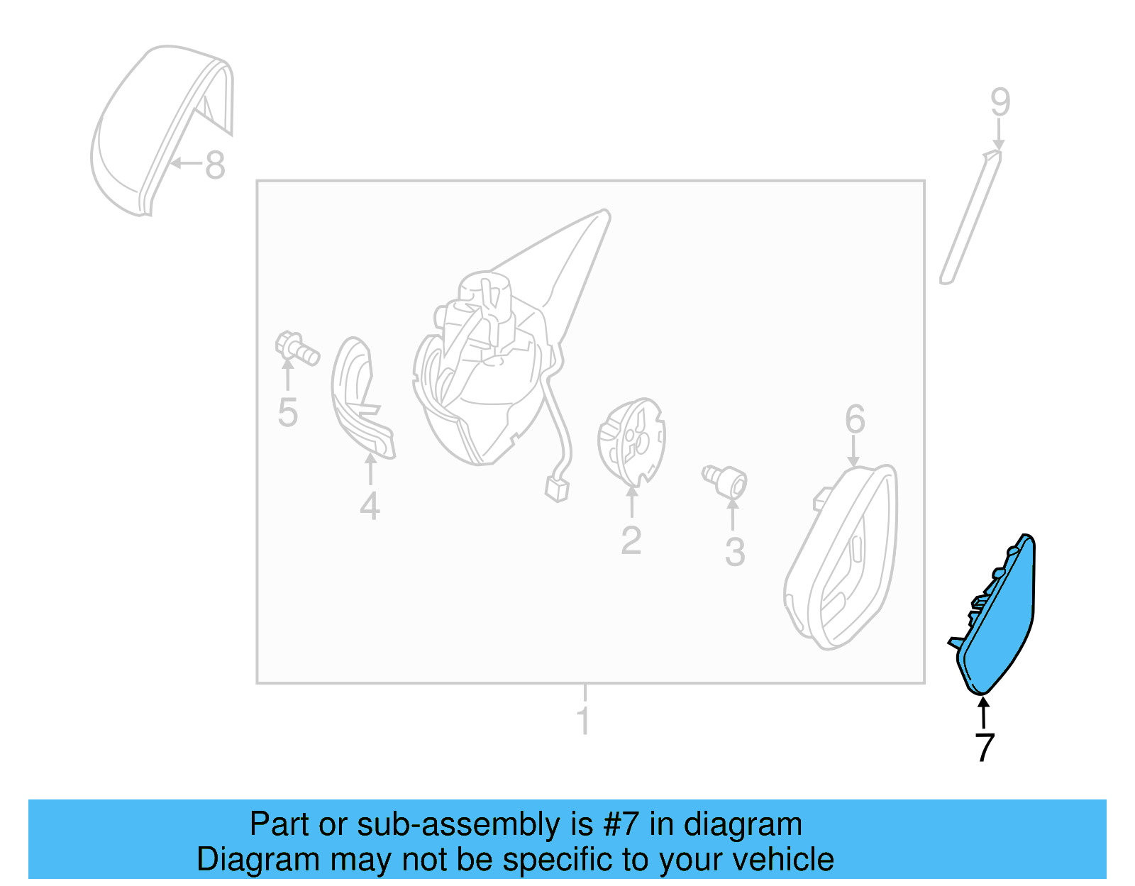 Mirror Glass 5C6-857-522-Q - View 9