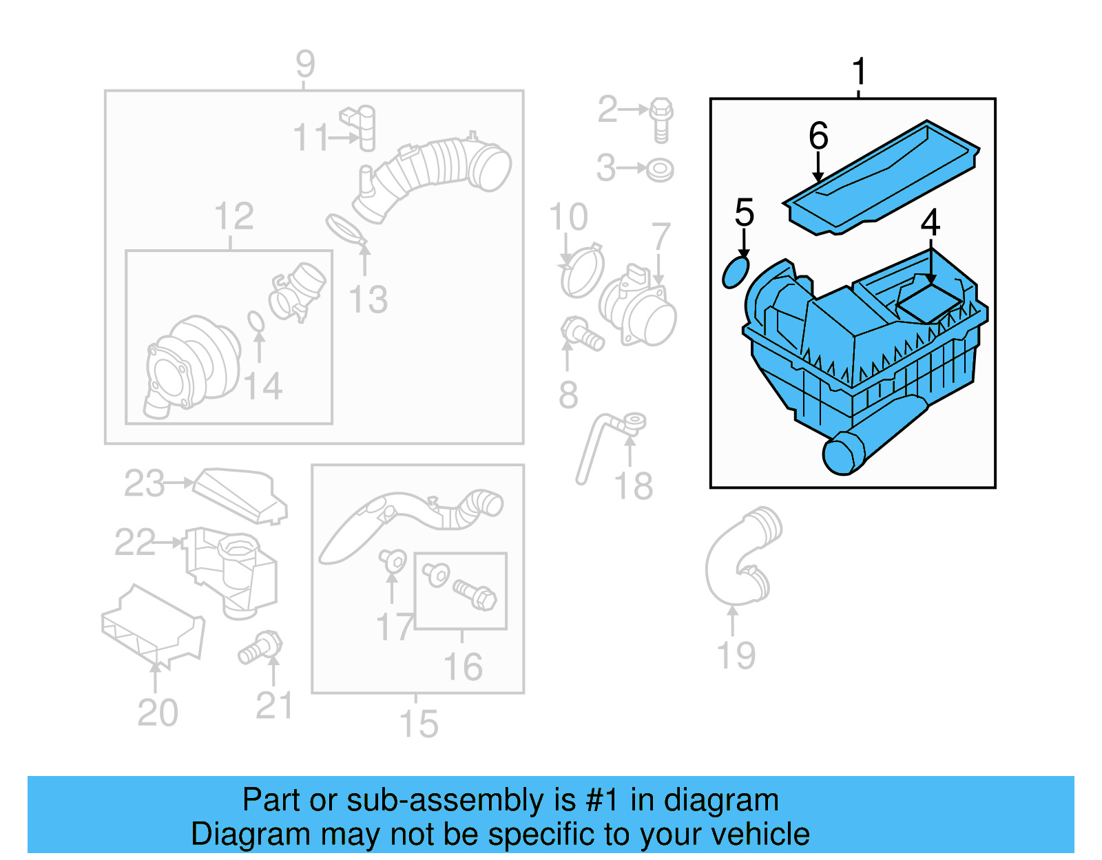Air Cleaner Assembly 1K0-129-607-BB - View 4