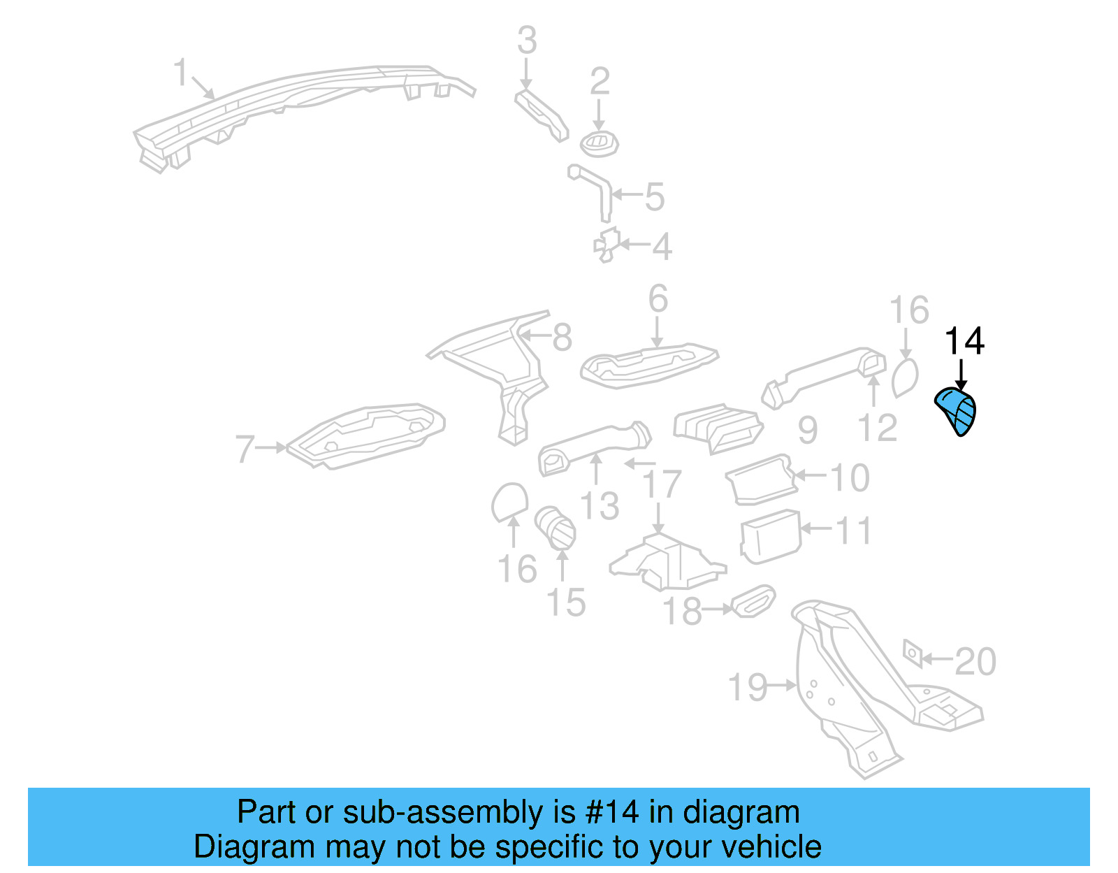 Vent Grille 1C0-820-902-C-XNP - View 9