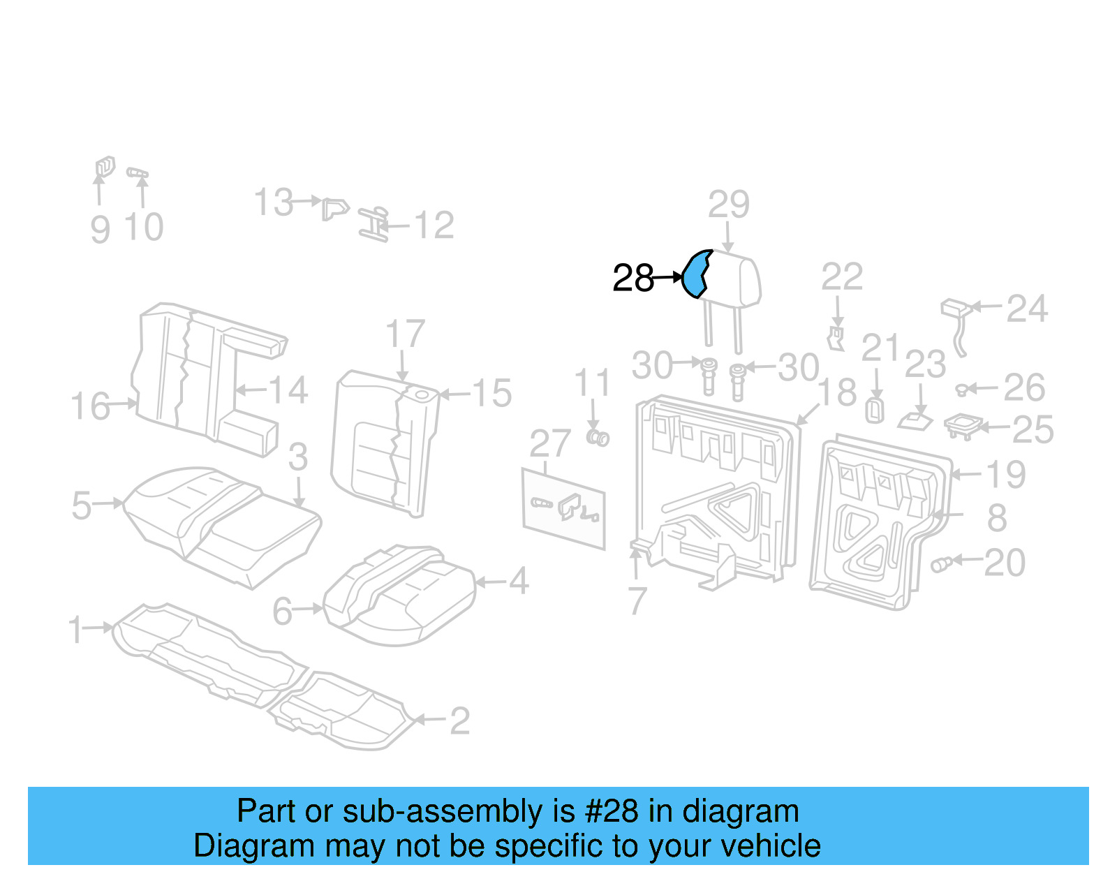 Headrest 1J0-881-901-K-8P5 - View 19